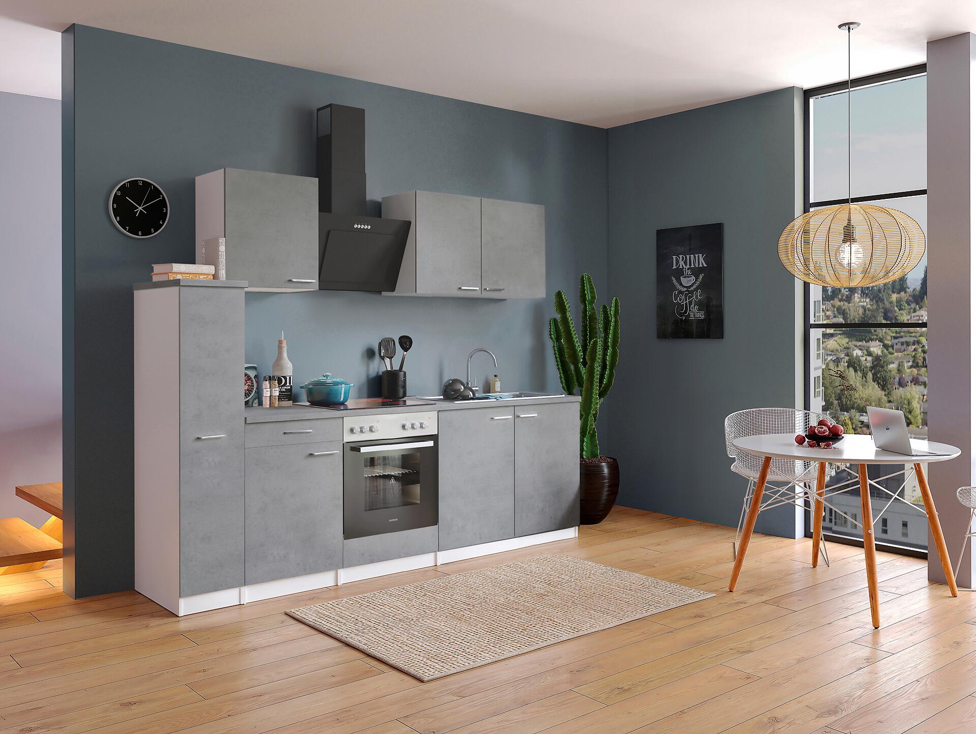 Respekta Küchenblock Malia Beton Optik B/H/T: ca. 240x200x60 cm