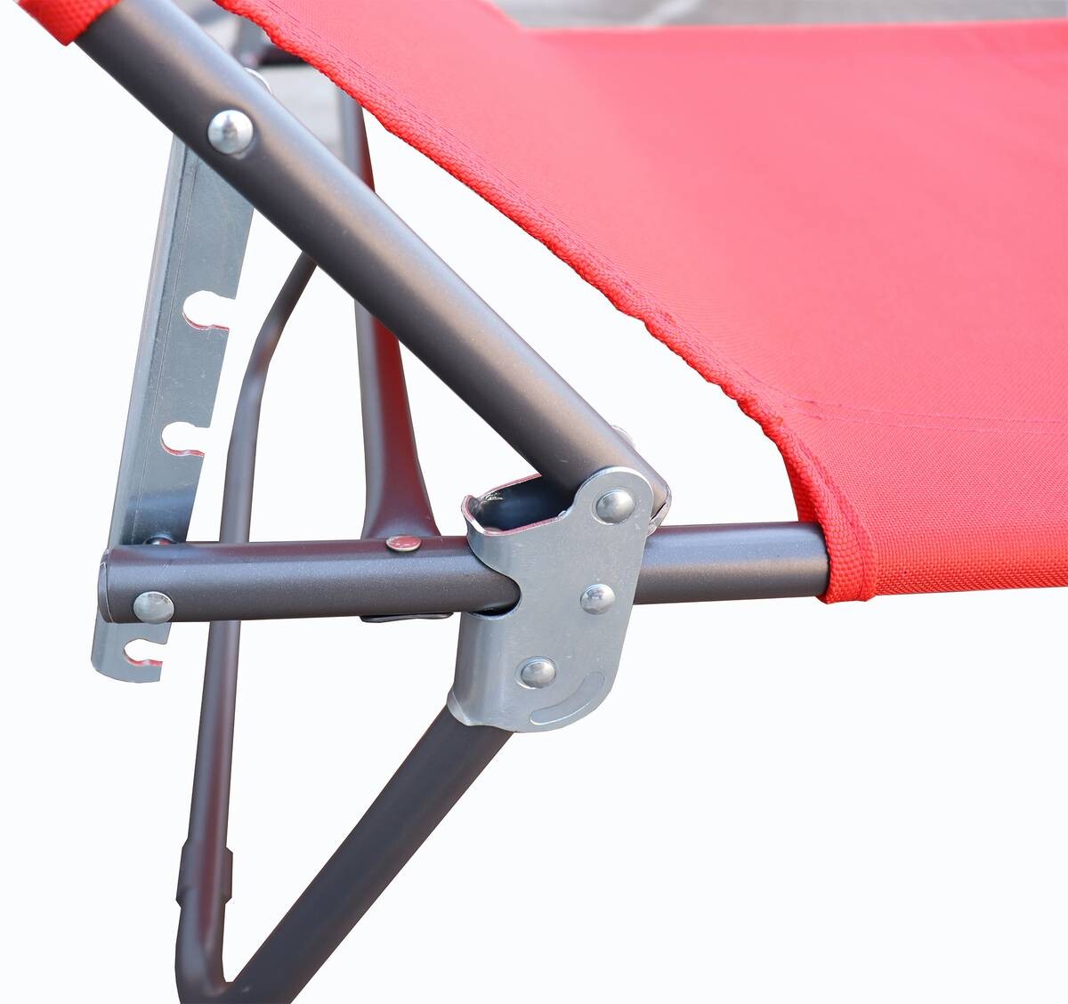 VCM Sonnenliege rot Polyester-Mischgewebe B/H/L: ca. 55x34x190 cm