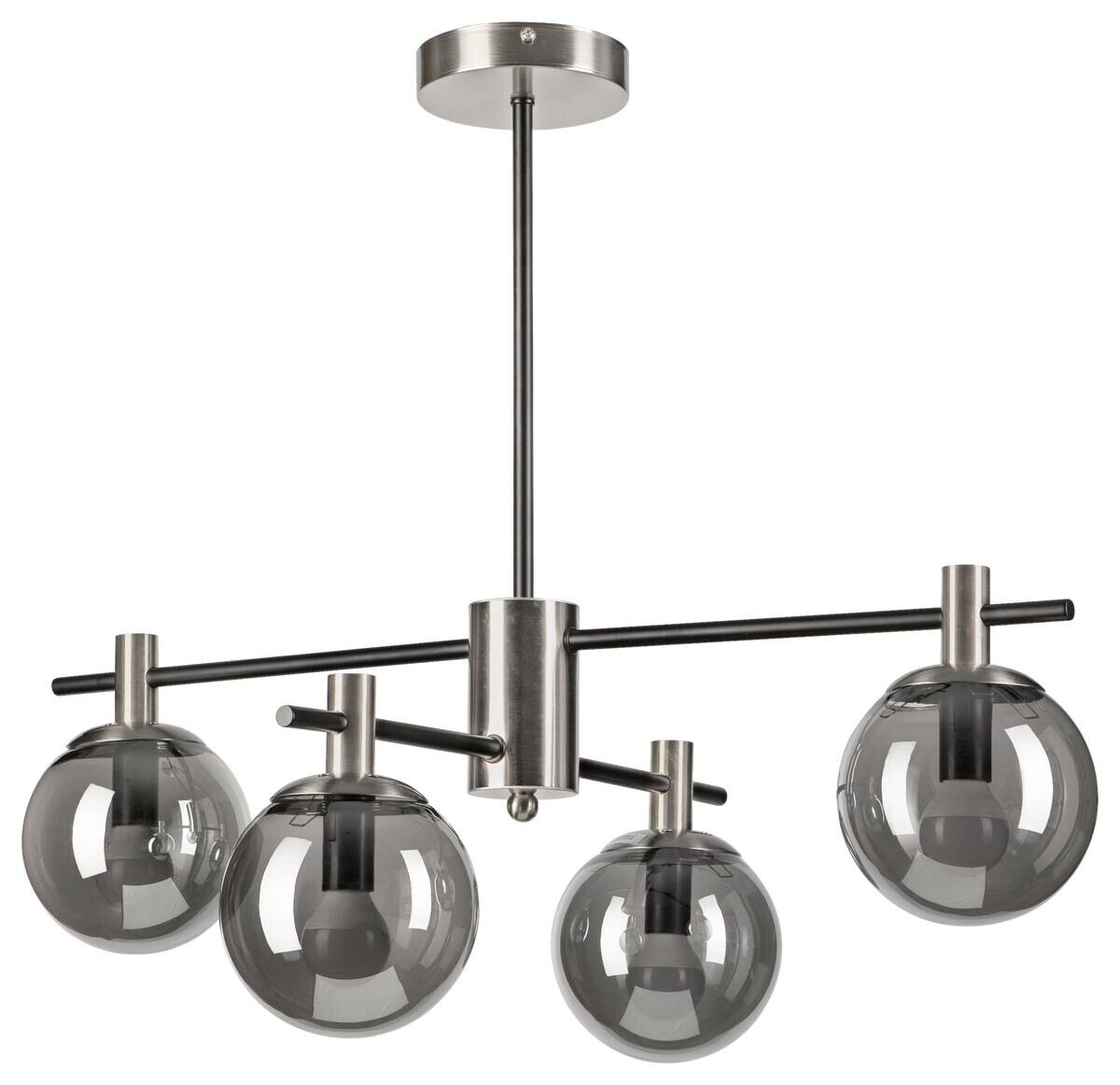 Lamkur Deckenleuchte Lilou Chrom Glas Stahl B/H/L: ca. 61x53x61 cm E14 4 Brennstellen