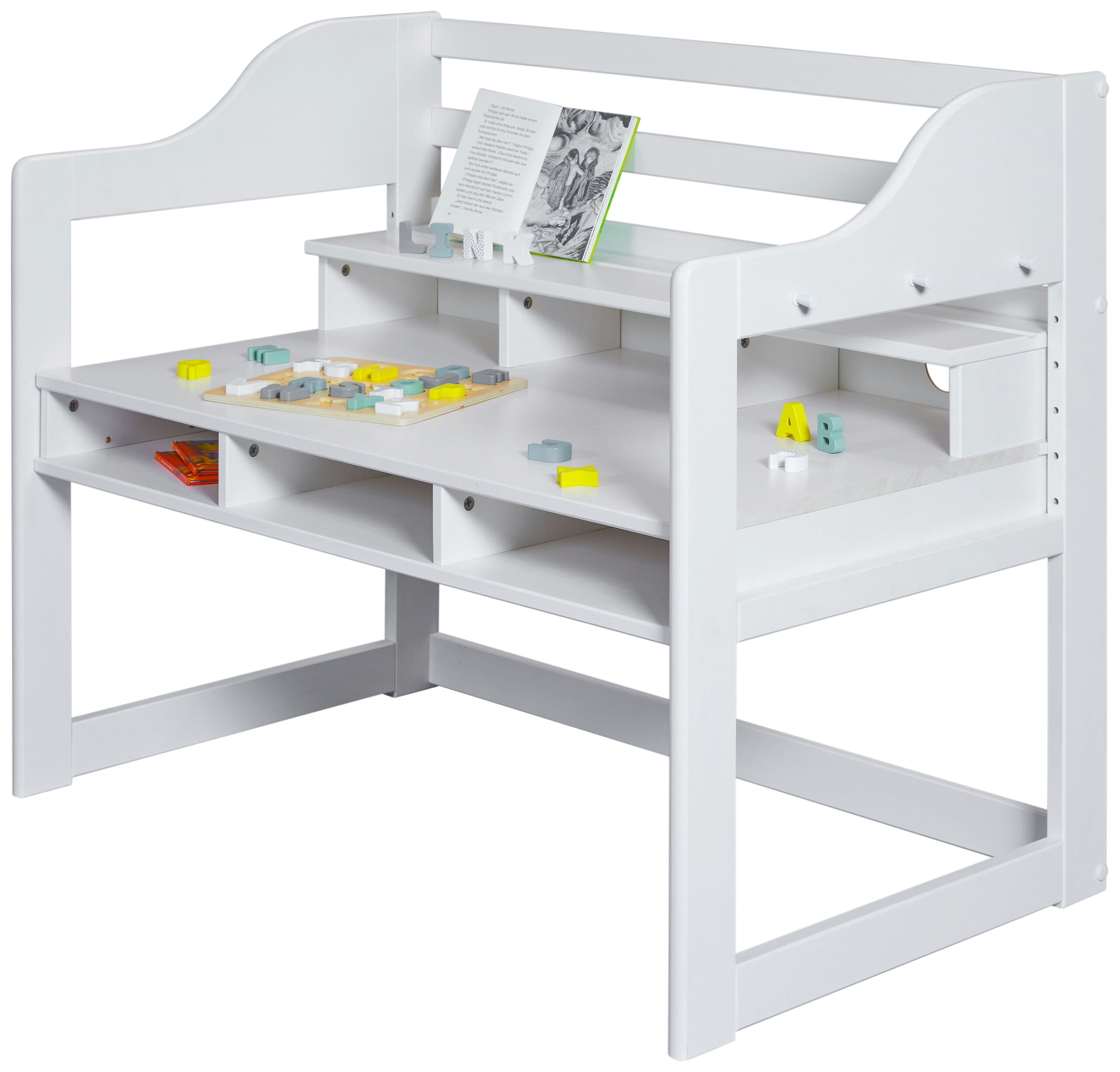 Kinderschreibtisch Kids Learning weiß lackiert B/H/L: ca. 68x91x112 cm Kinderschreibtisch Kids Learning weiß lackiert B/H/L: ca. 68x91x112 cm