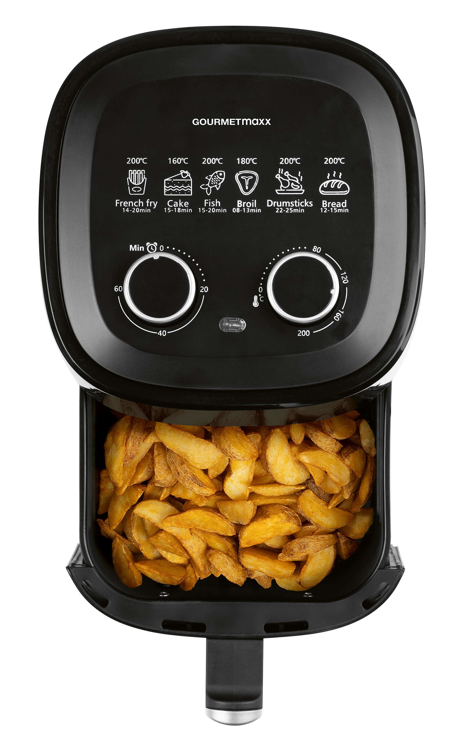 GOURMETmaxx Heißluftfritteuse schwarz Metall B/H/L: ca. 22,5x29,5x29 cm ca. 3,1 l