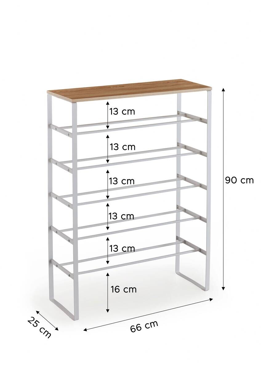 Schuhregal weiß Eiche Artisan Nachbildung B/H/T: ca. 66x90x25 cm