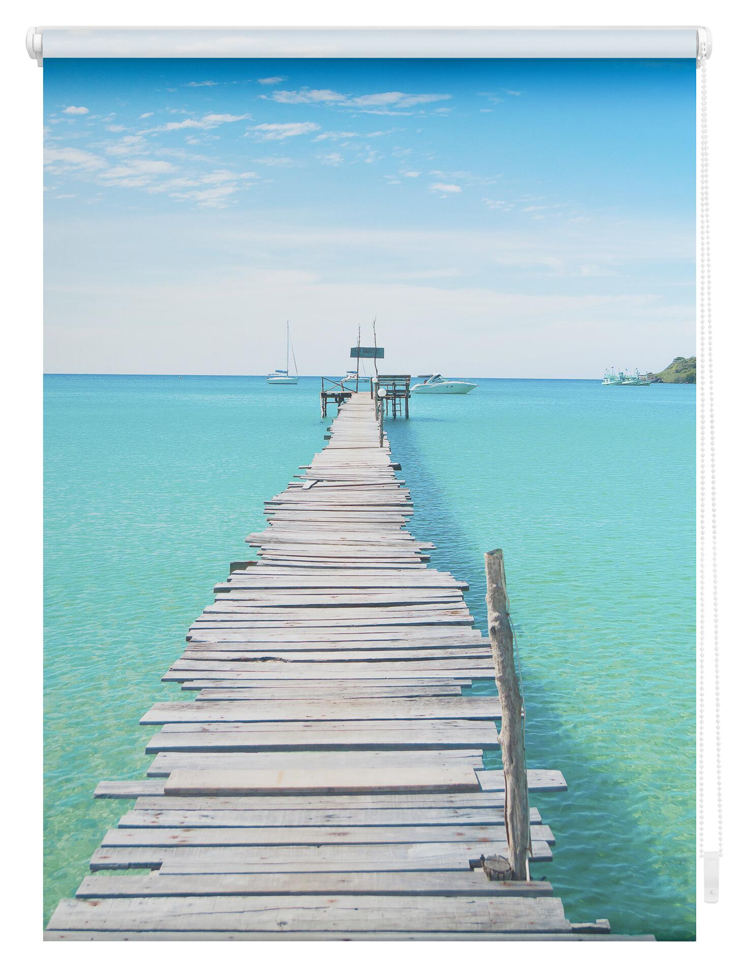 LICHTBLICK Verdunkelungsrollo El Mare blau B/L: ca. 70x150 cm
