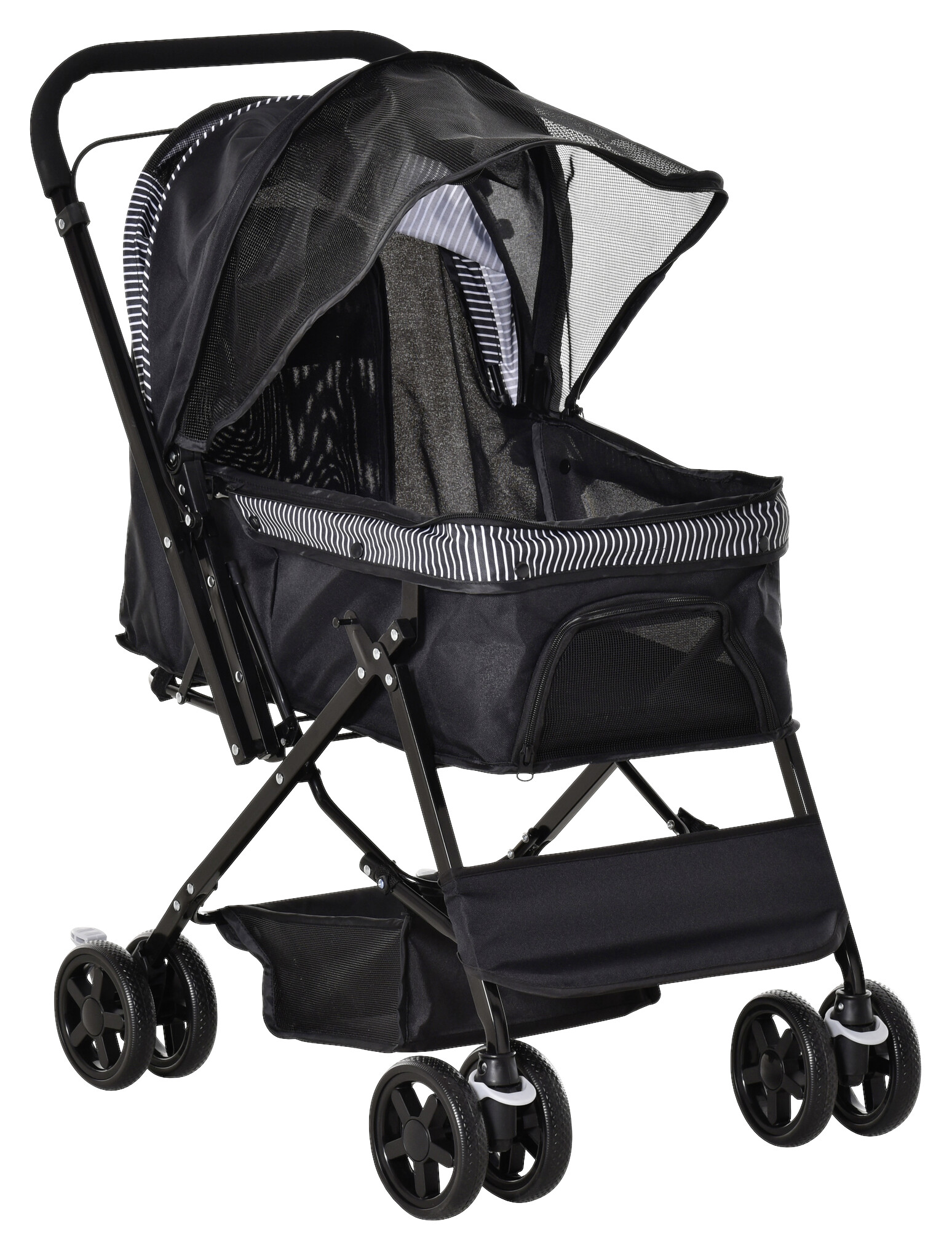 PawHut Hundebuggy schwarz Stahl B/H/L: ca. 52x95x76,5 cm