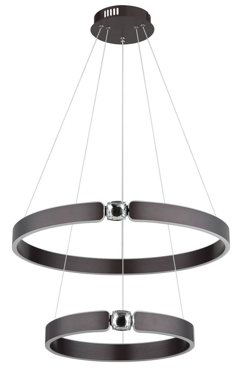 GLOBO LED-Pendelleuchte bronze Opal Metall Acryl H/L: ca. 125x60 cm