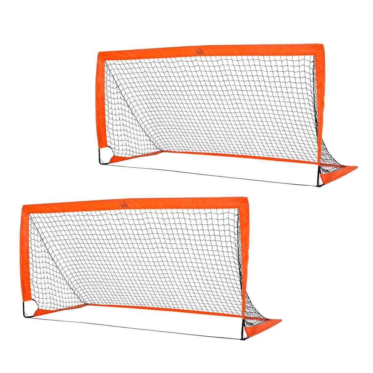 HOMCOM Fußballtor orange Metall B/H/L: ca. 90x90x183 cm