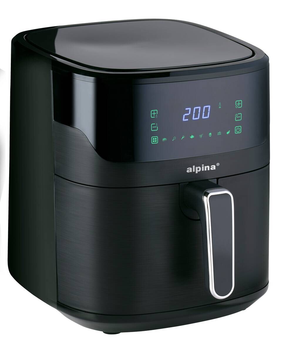 alpina Heißluftfritteuse 871125227218 schwarz Kunststoff B/H/L: ca. 33,4x36,5x43,4 cm ca. 6 l