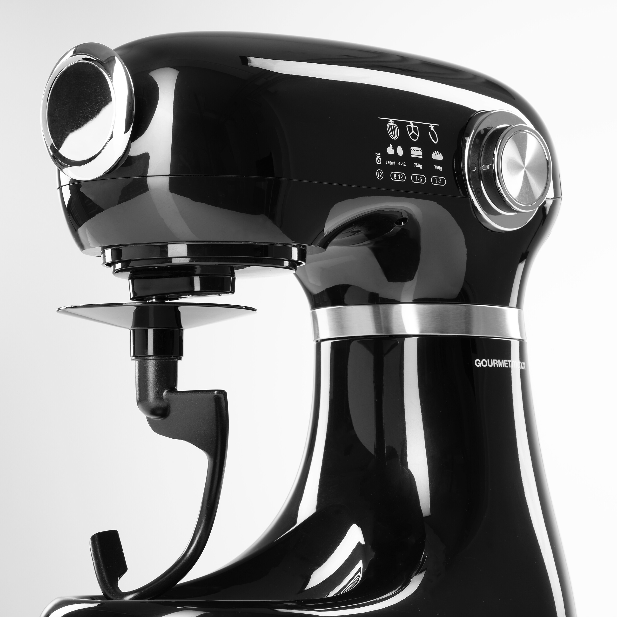 GOURMETmaxx Küchenmaschine schwarz Edelstahl B/H/L: ca. 26x38x41 cm