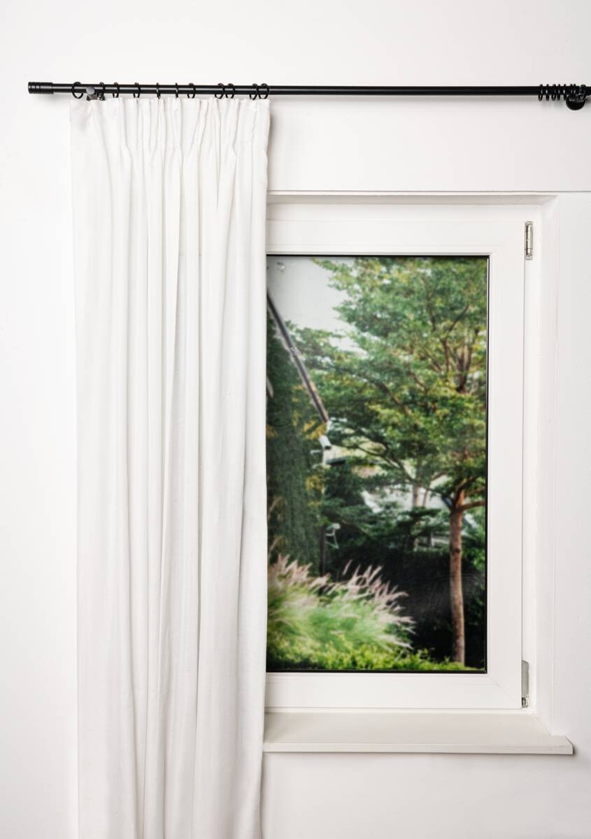 Gardinenstange schwarz Aluminium ausziehbar von ca. 120 bis 210 cm 1.0 Läufe