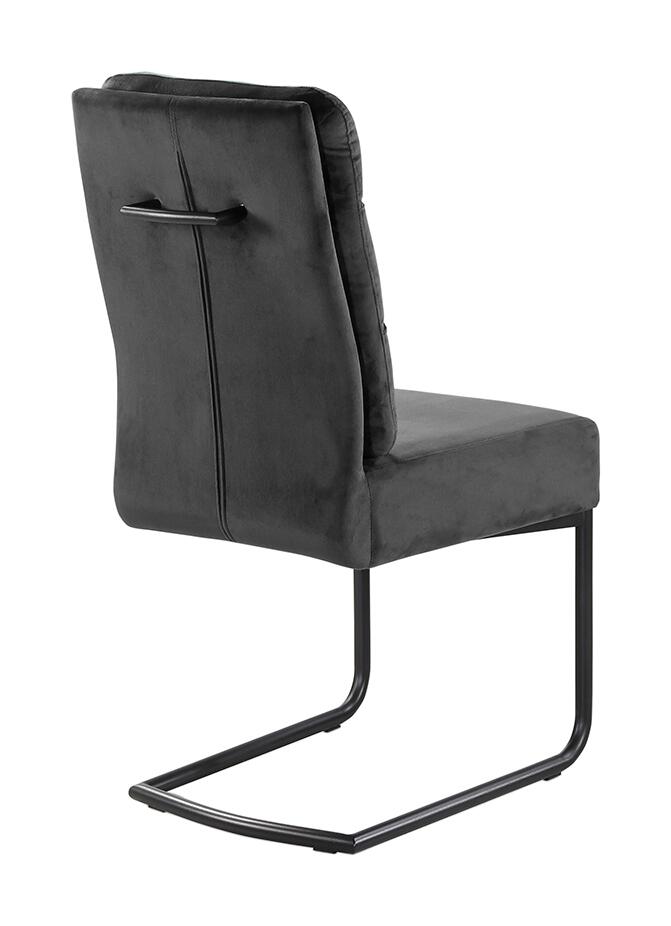 Schwingstuhl  anthrazit Samt B/H/T: ca. 44x100x66 cm