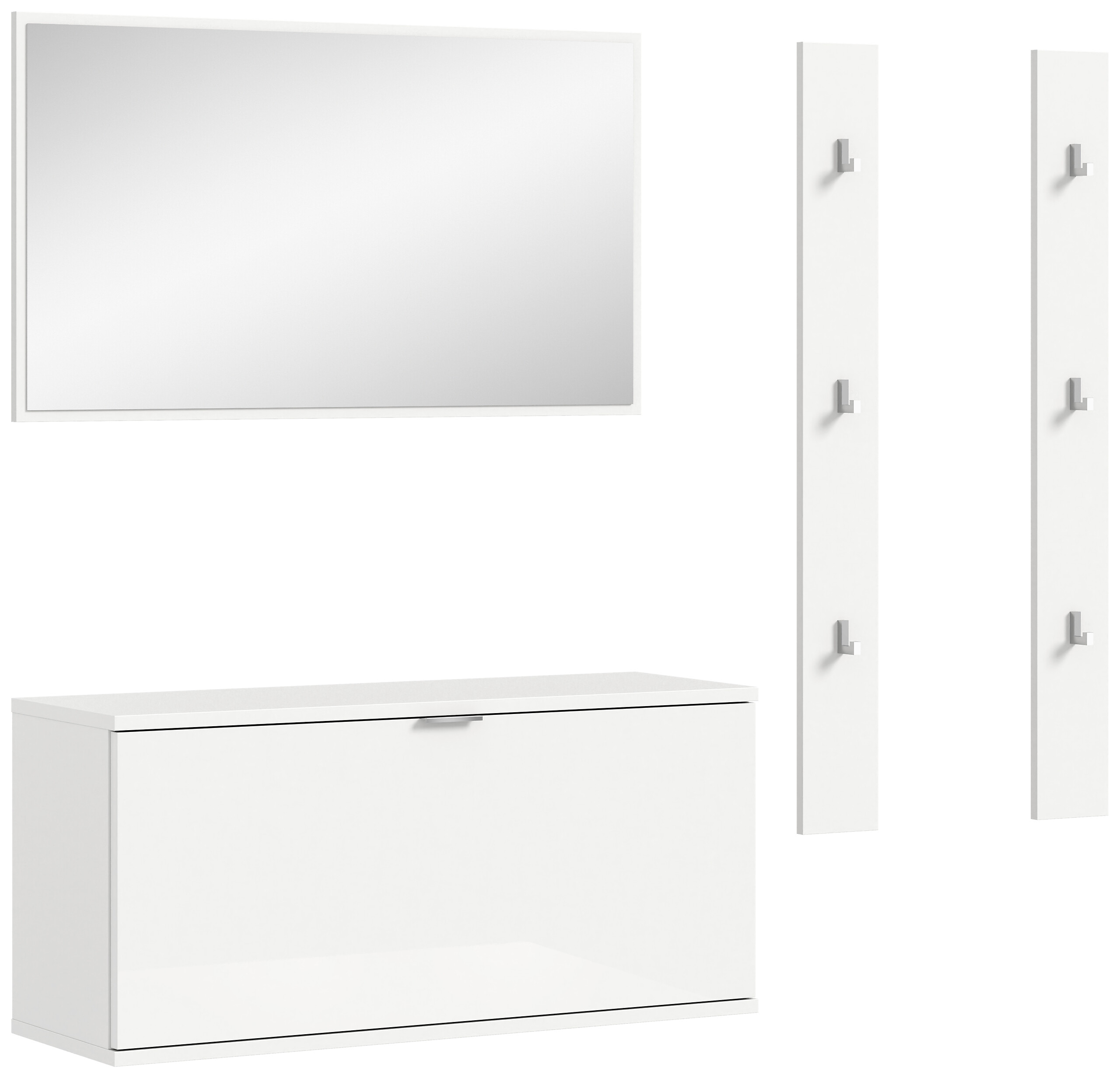 Garderobe PROJEKT X weiß weiß Hochglanz B/H/T: ca. 130x191x37 cm