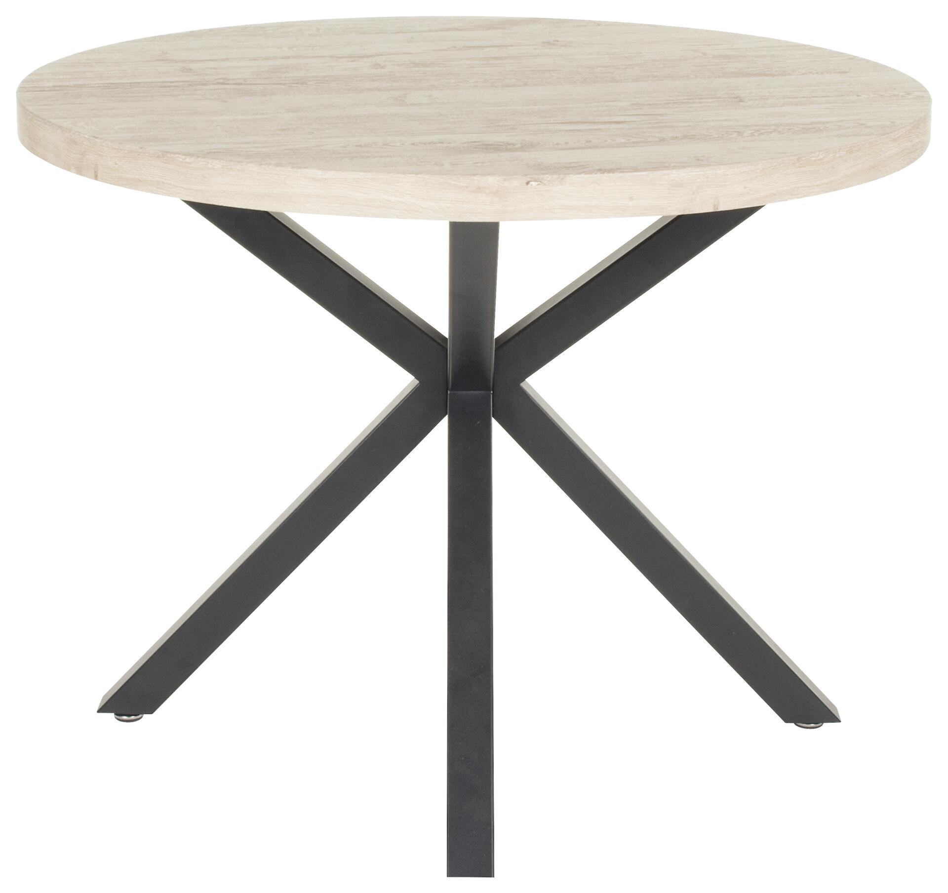 Esstisch Damira Eiche Wildeiche hell Nachbildung schwarz D: ca. 100 cm