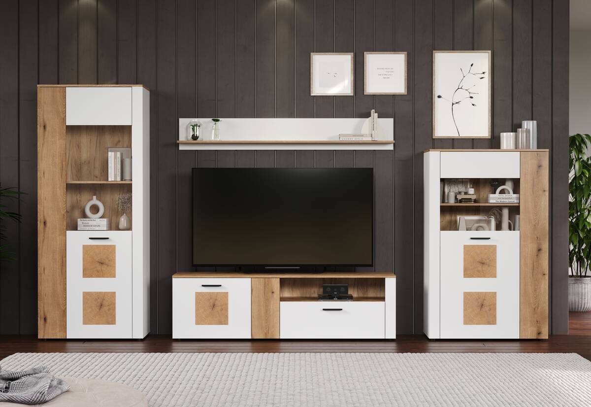 Wandboard Vitoria weiß Eiche Evoke Coast Nachbildung B/H/T: ca. 170x25x18 cm