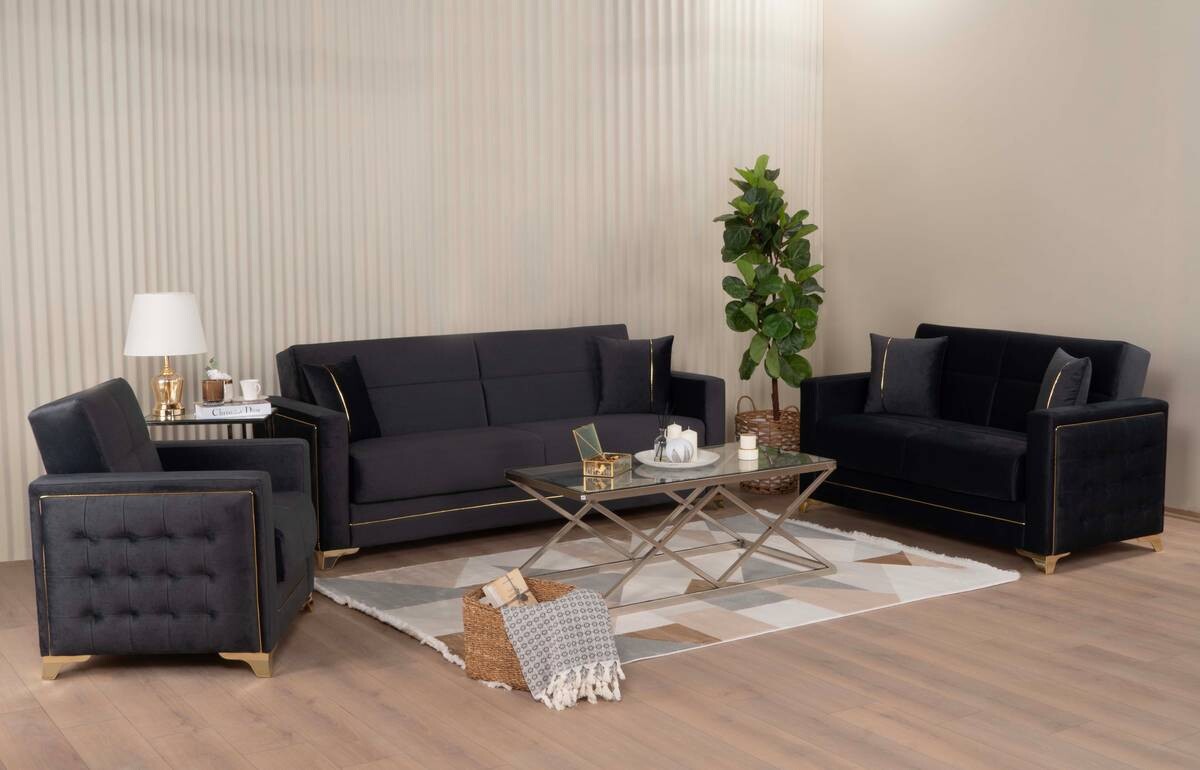 Sofa 3-2-1 Cavana anthrazit Microfaser