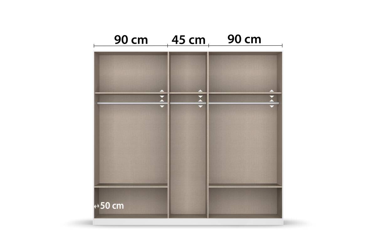 Kleiderschrank Jubi Alpinweiß grau B/H/T: ca. 226x210x54 cm