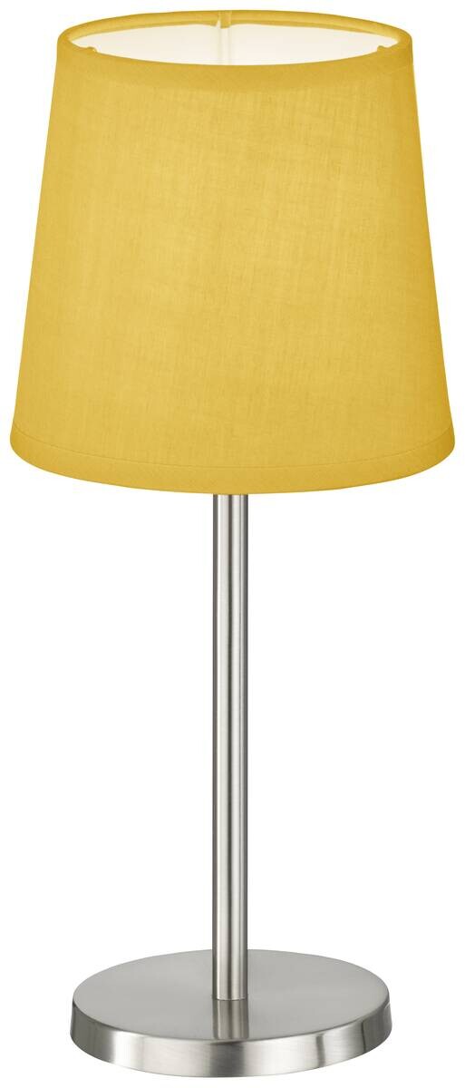 easy! by FHL Tischleuchte 850225 Eve gelb nickel matt Metall Textil H/D: ca. 30x14 cm E14 1 Brennstellen