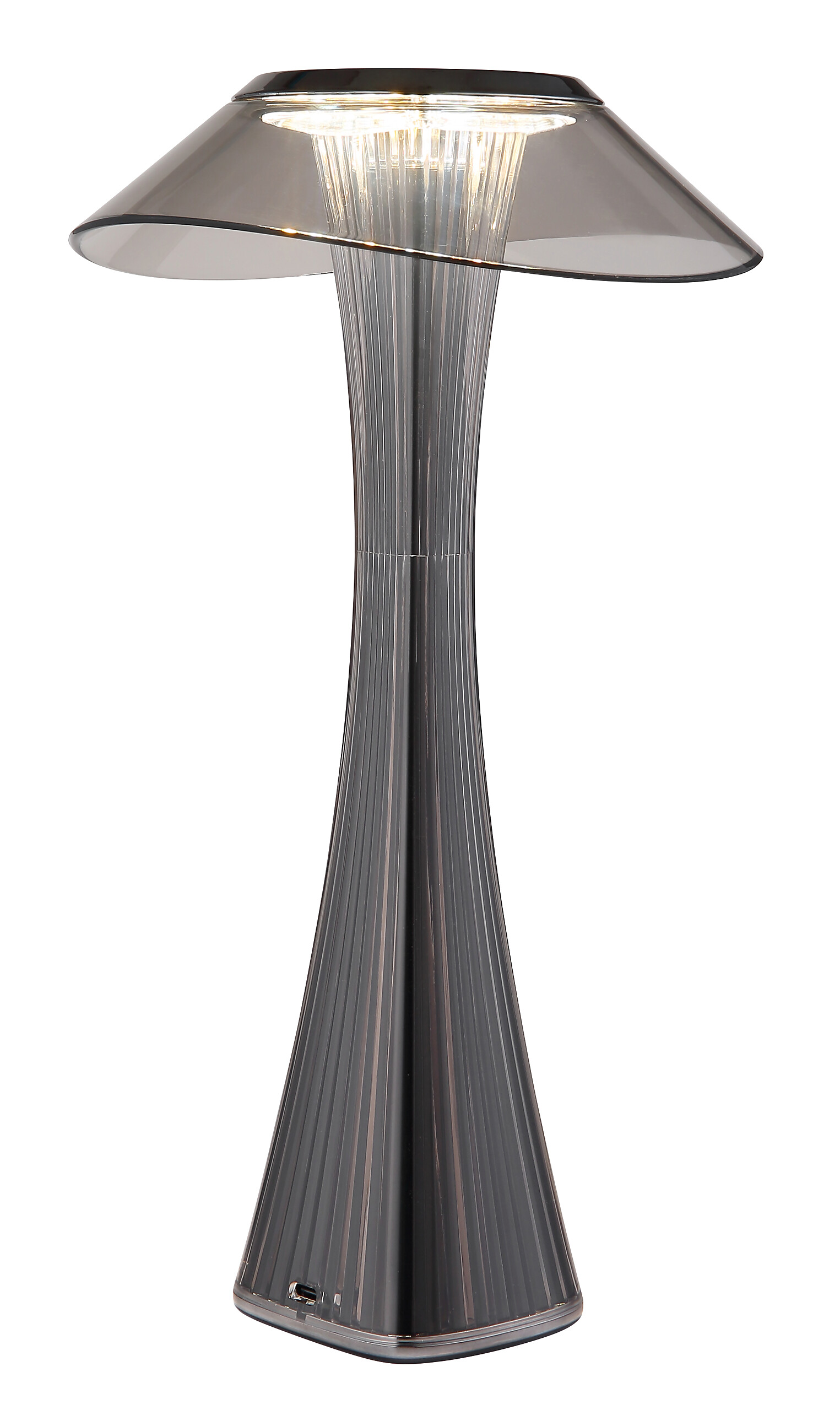 GLOBO Tischleuchte schwarz weiß Rauch Kunststoff Acryl H/D: ca. 27,4x15,1 cm 1 Brennstellen