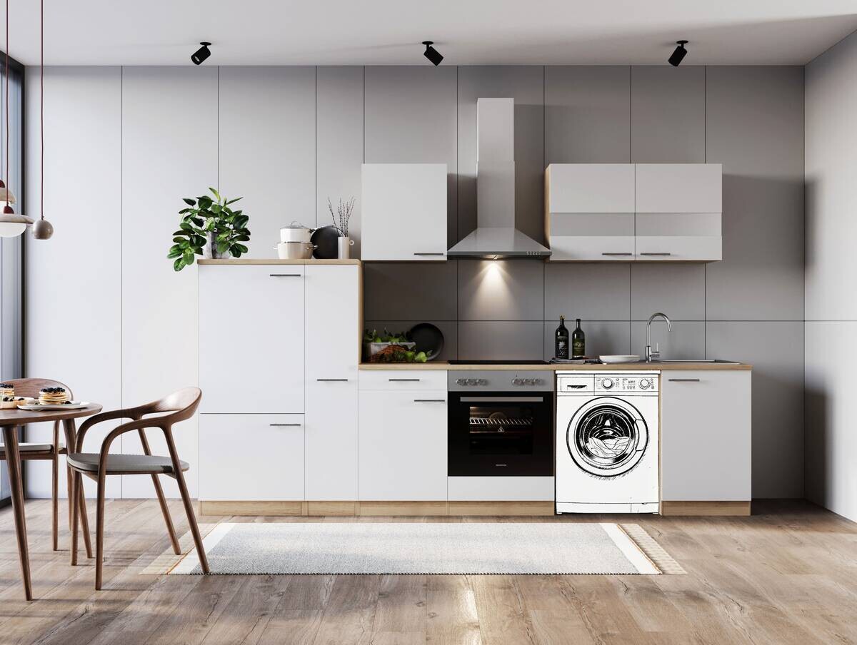 Respekta Küchenblock Merle weiß B/H/T: ca. 310x200x60 cm