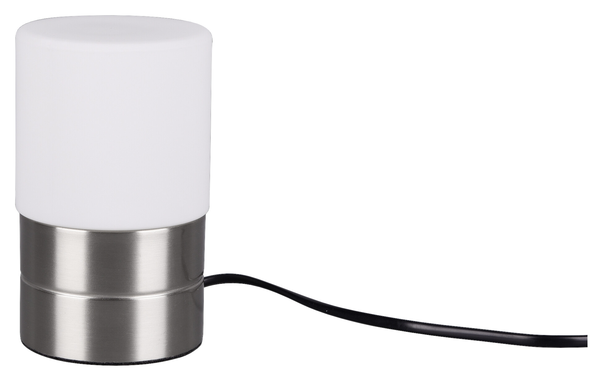 Reality Touch-Tischleuchte Panama nickel matt weiß Metall Glas H/D: ca. 15x9 cm E14 1 Brennstellen