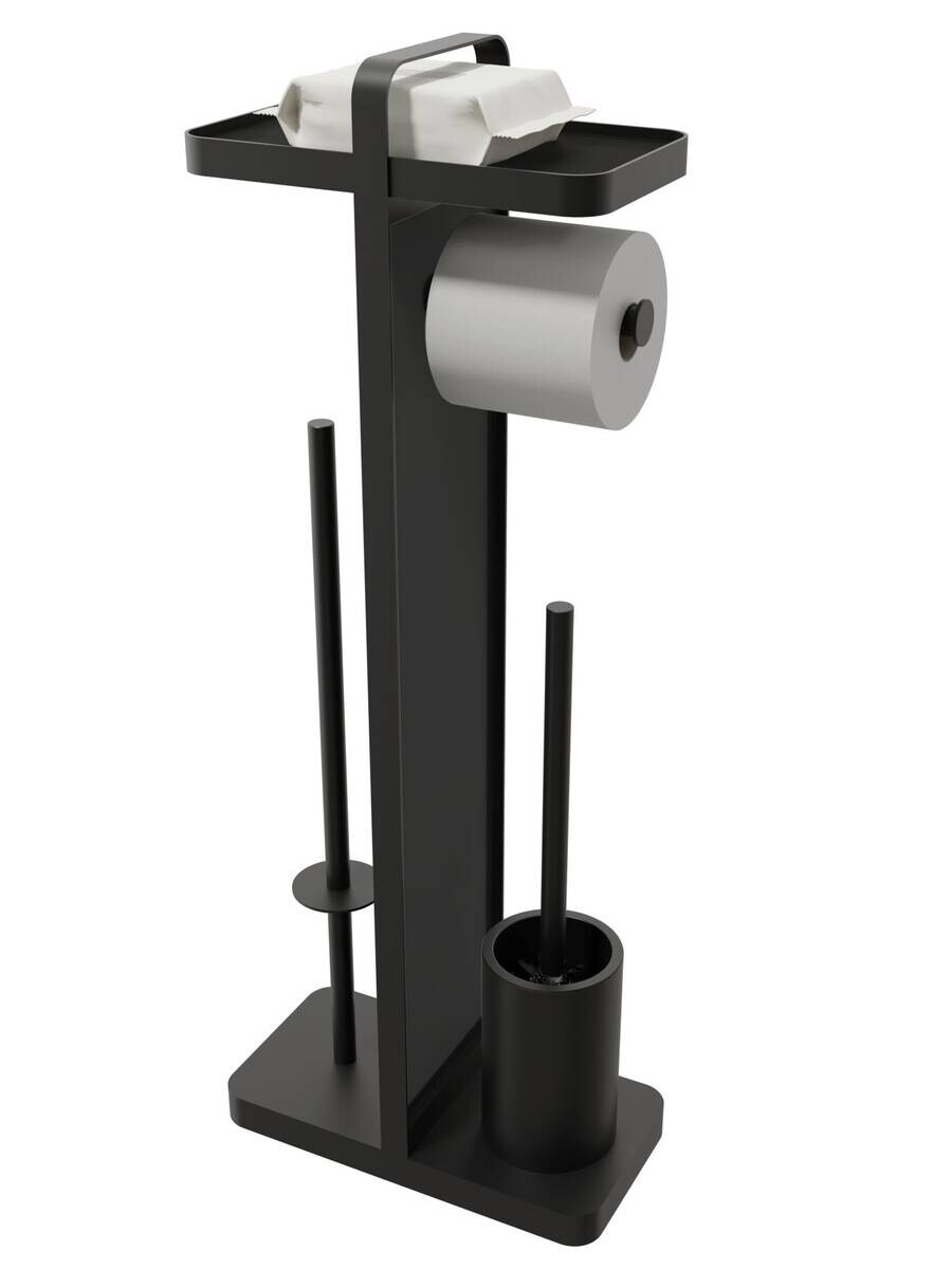 POCOline Stand-WC-Garnitur schwarz Glas