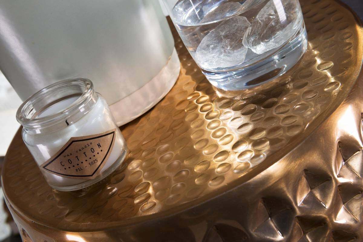 Beistelltisch gold Aluminium B/H/T: ca. 32x42x32 cm