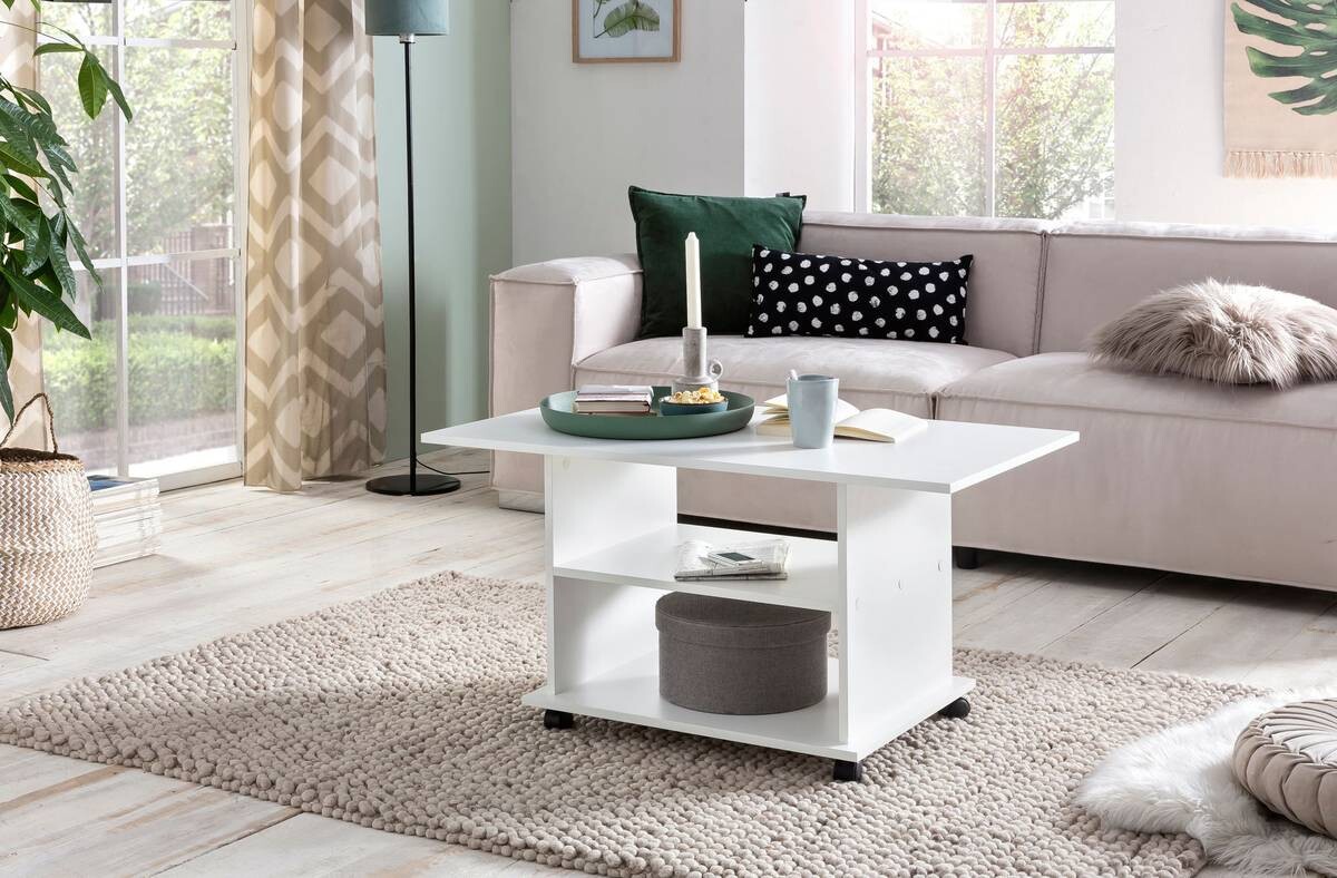Wohnling Couchtisch weiß B/H/T: ca. 95x51x54 cm