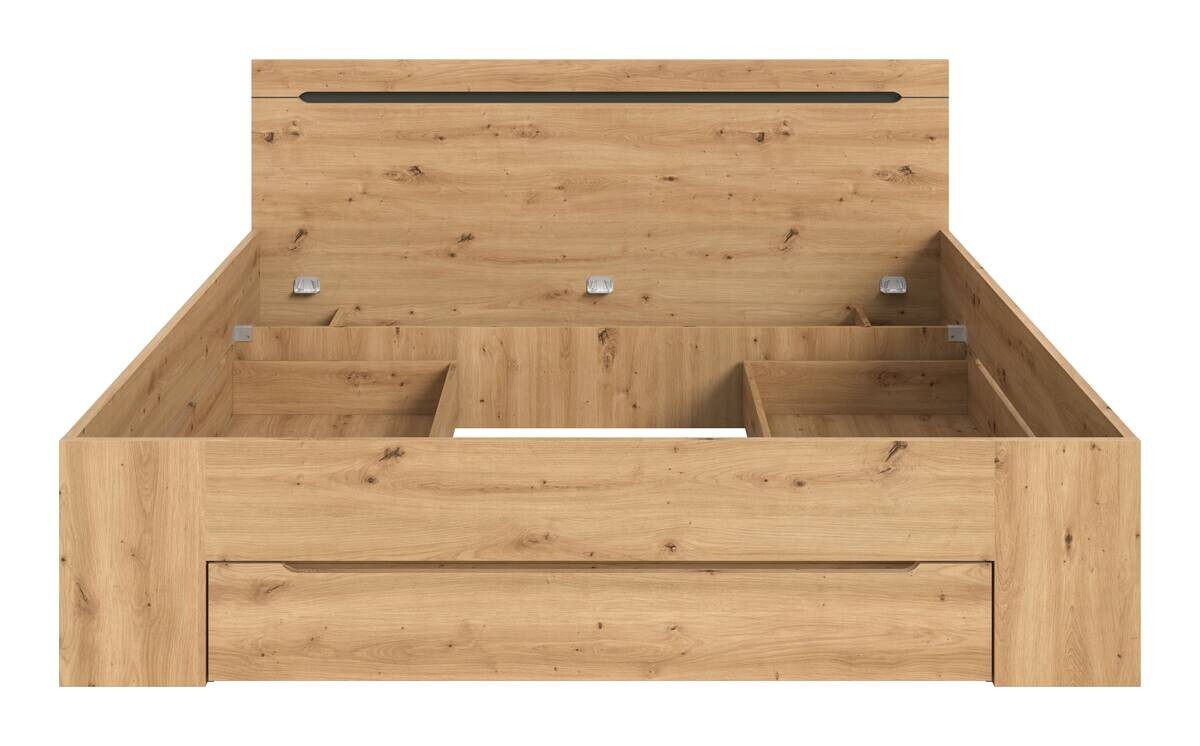 Bett CANU basaltgrau Artisan Nachbildung