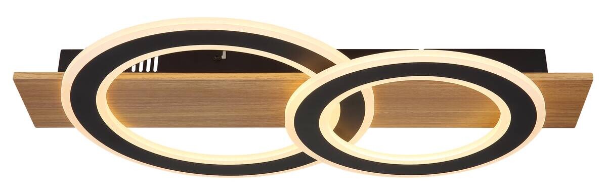 GLOBO LED-Deckenleuchte dunkelbraun schwarz Metall Kunststoff B/H/T: ca. 35x7x63 cm 1 Brennstellen