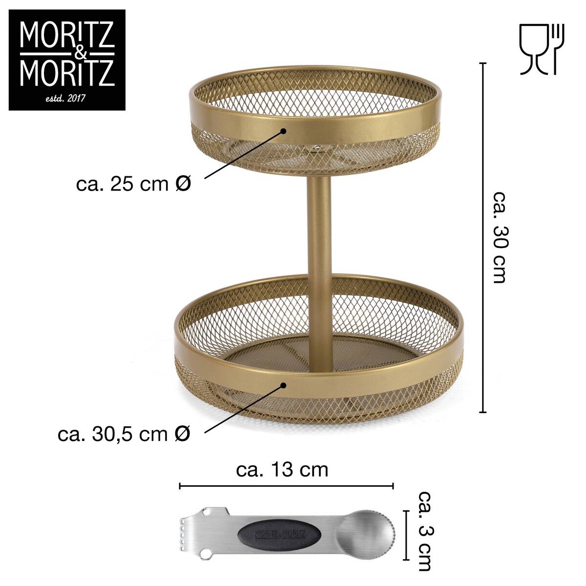 Moritz & Moritz Etagere gold Metall H: ca. 30 cm