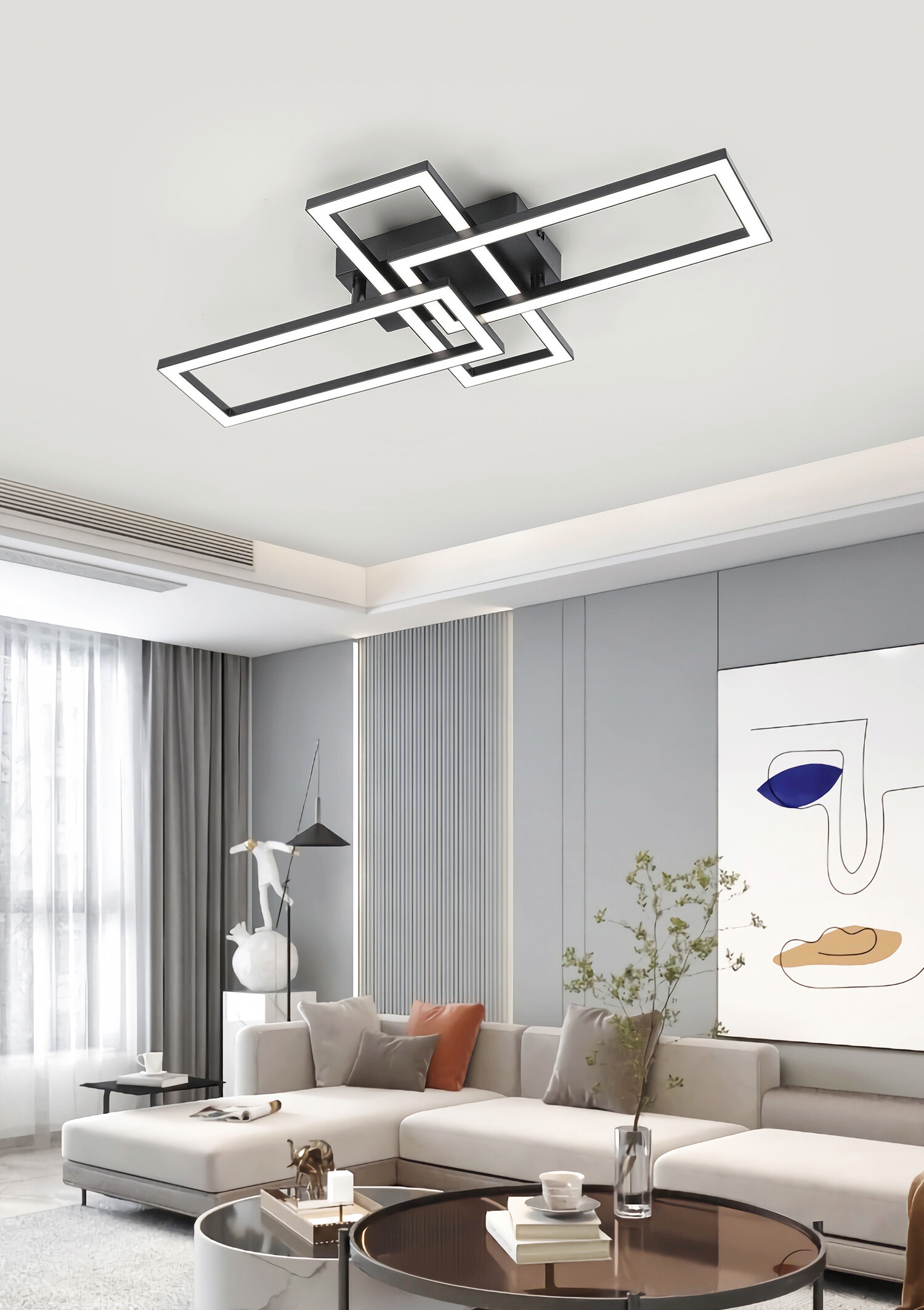 Nolo Deckenleuchte Tahnee schwarz Kunststoff B/H/L: ca. 35x8x64 cm