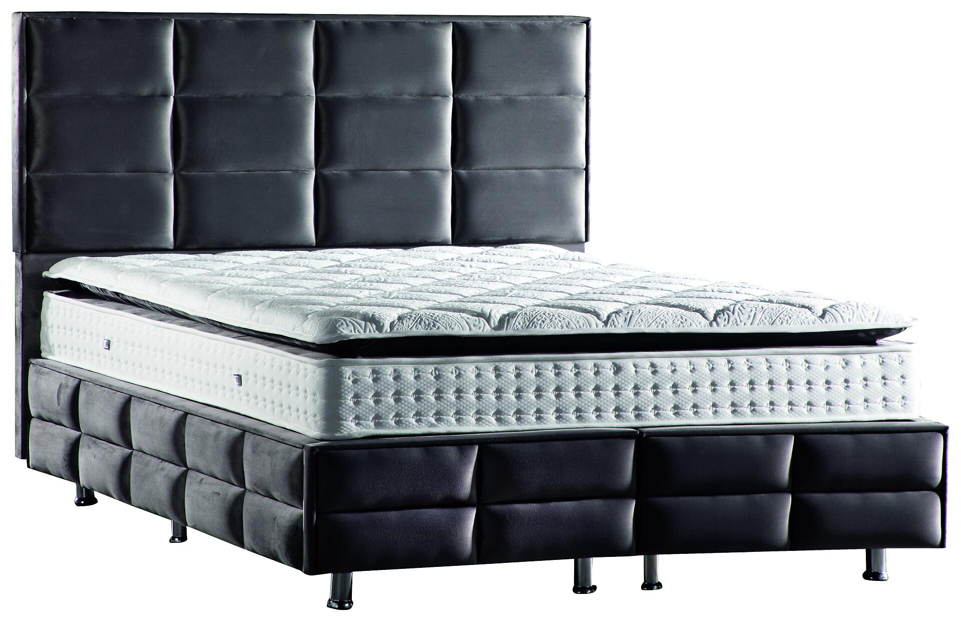 Polsterbett Carina grau Kunstleder