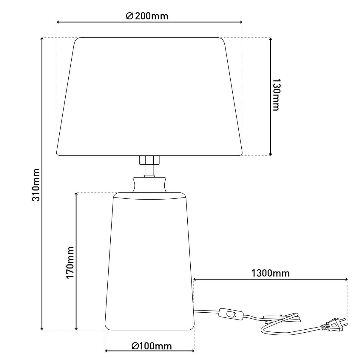 Näve Leuchten Tischleuchte 3122316 grau Keramik B/H/T: ca. 20x31x20 cm E14 1 Brennstellen