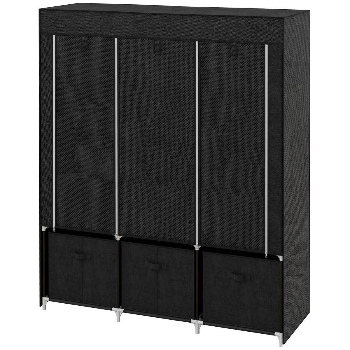 HOMCOM Kleiderschrank schwarz Polypropylen B/H/L: ca. 43x125x162,5 cm