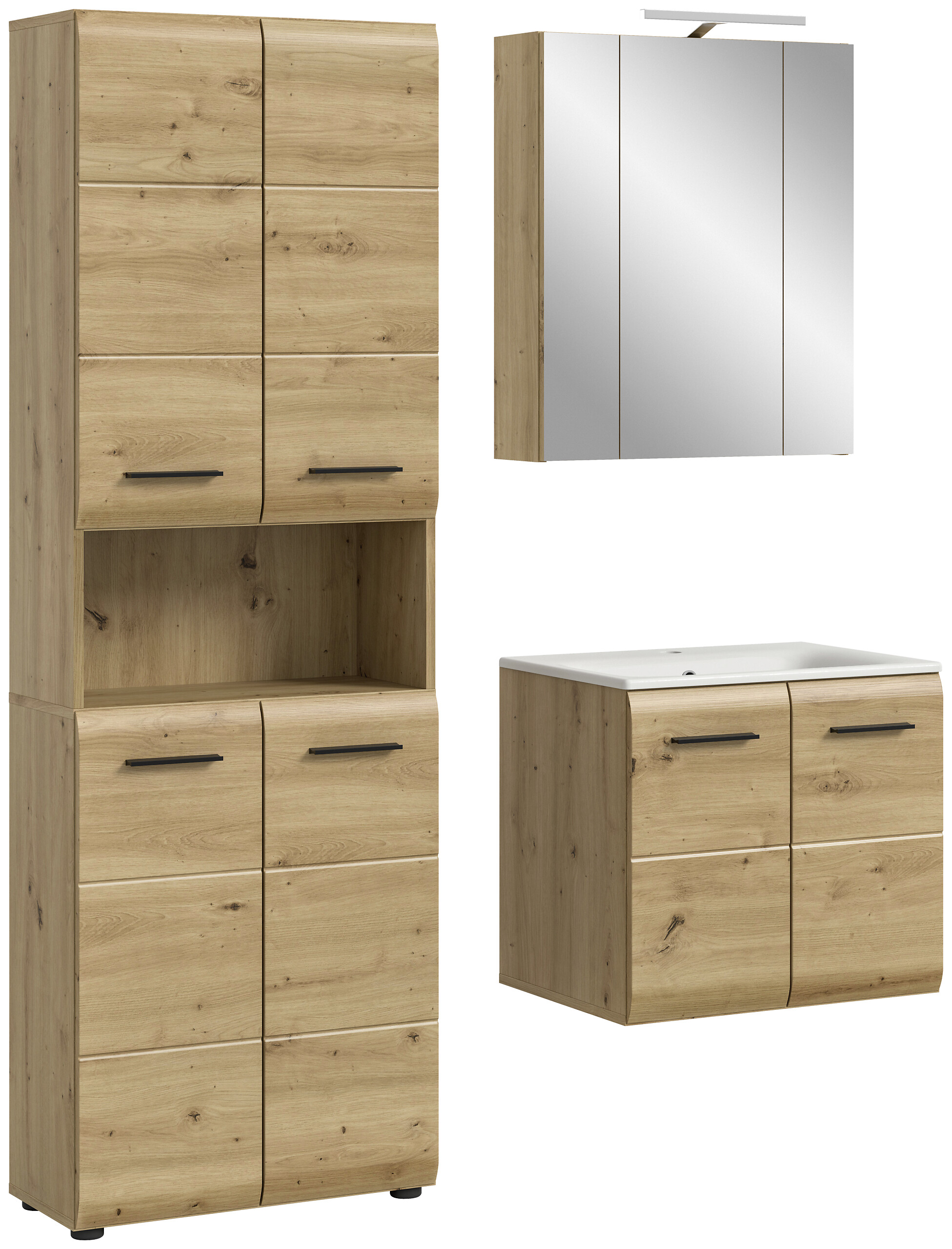 Badezimmer-Set Ice Artisan Oak Nachbildung B/H/T: ca. 135x185x46 cm Badezimmer-Set Ice Artisan Oak Nachbildung B/H/T: ca. 135x185x46 cm