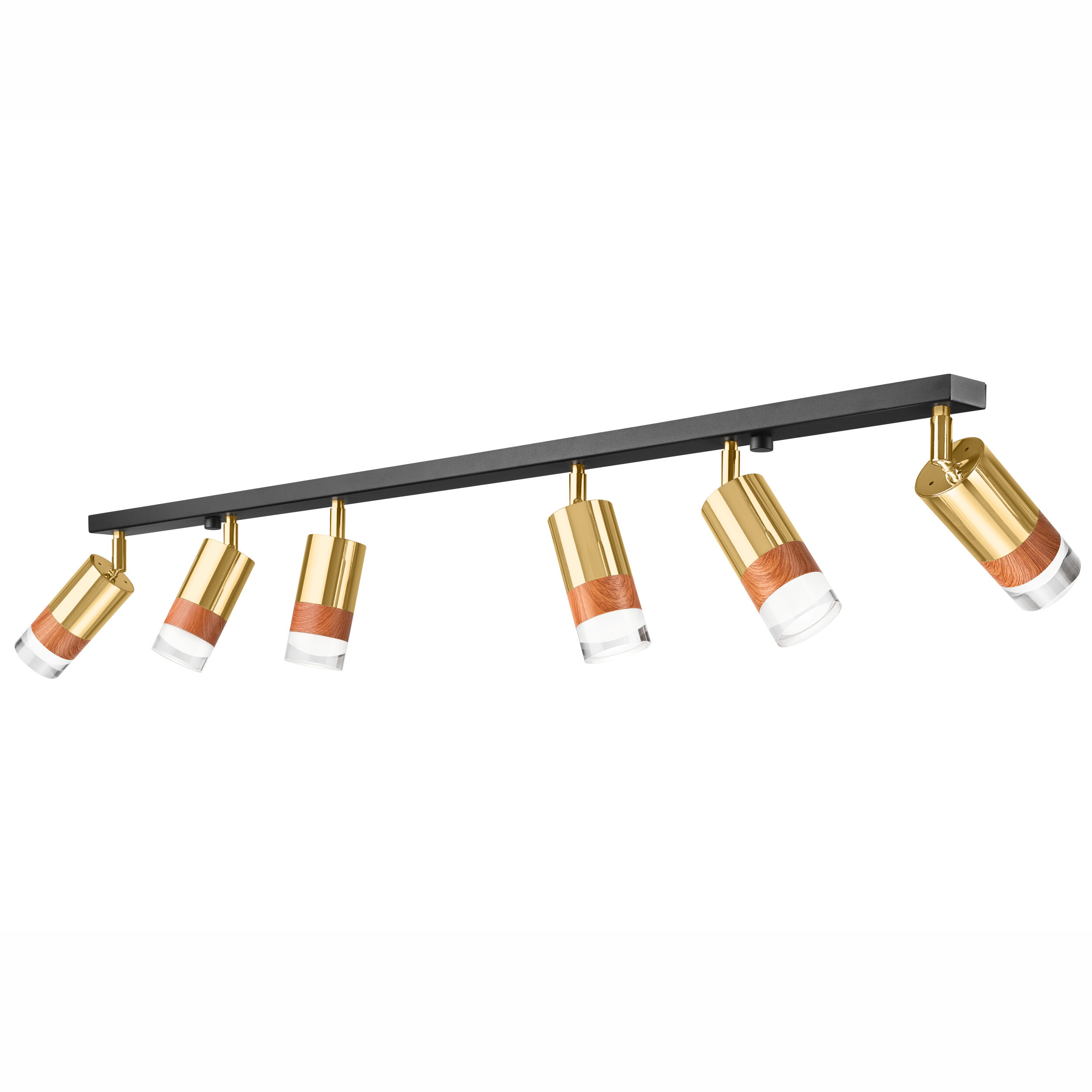 Lamkur Deckenleuchte gold Glas Stahl B/H/L: ca. 8x19x117 cm 6 Brennstellen