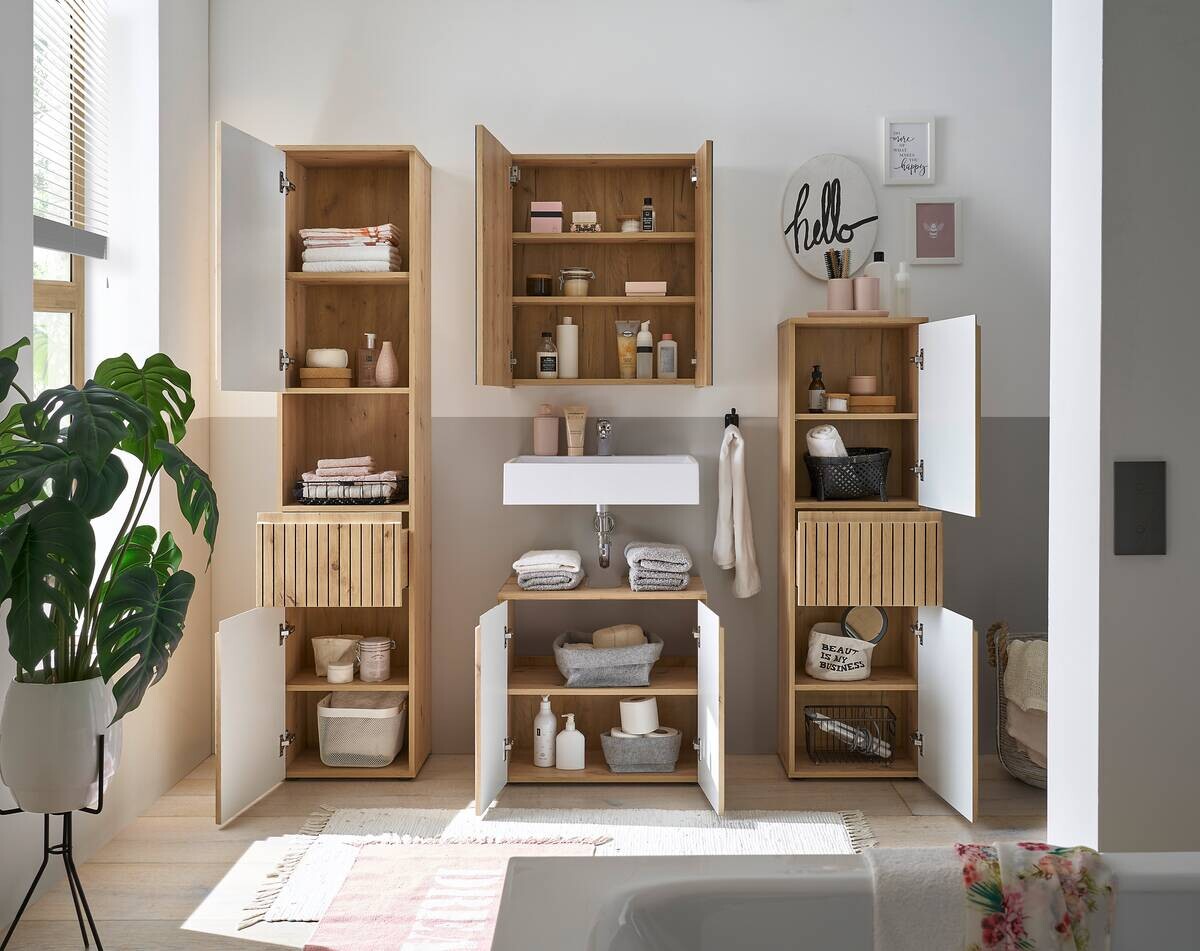 Waschbeckenunterschrank Austin Artisan Oak Nachbildung B/H/T: ca. 60x57x36 cm Waschbeckenunterschrank Austin Artisan Oak Nachbildung B/H/T: ca. 60x57x36 cm