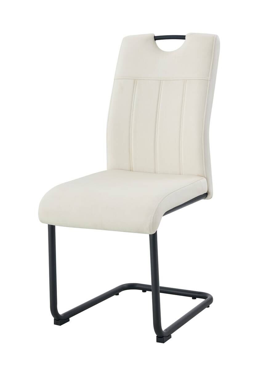 Schwingstuhl LISA, 2er Set creme Webstoff B/H/T: ca. 43x98x61 cm