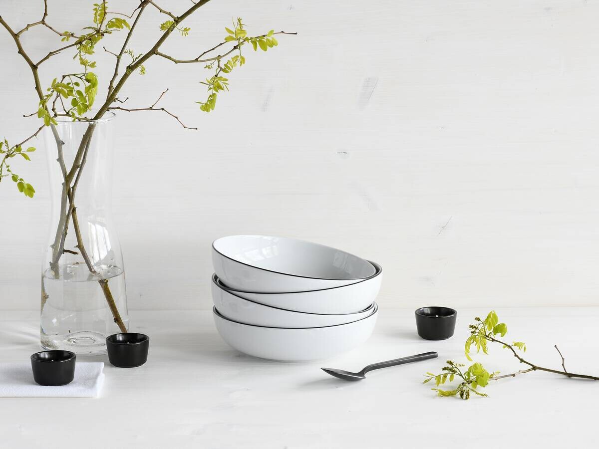 CreaTable Schüssel-Set Allround Black Line schwarz Porzellan