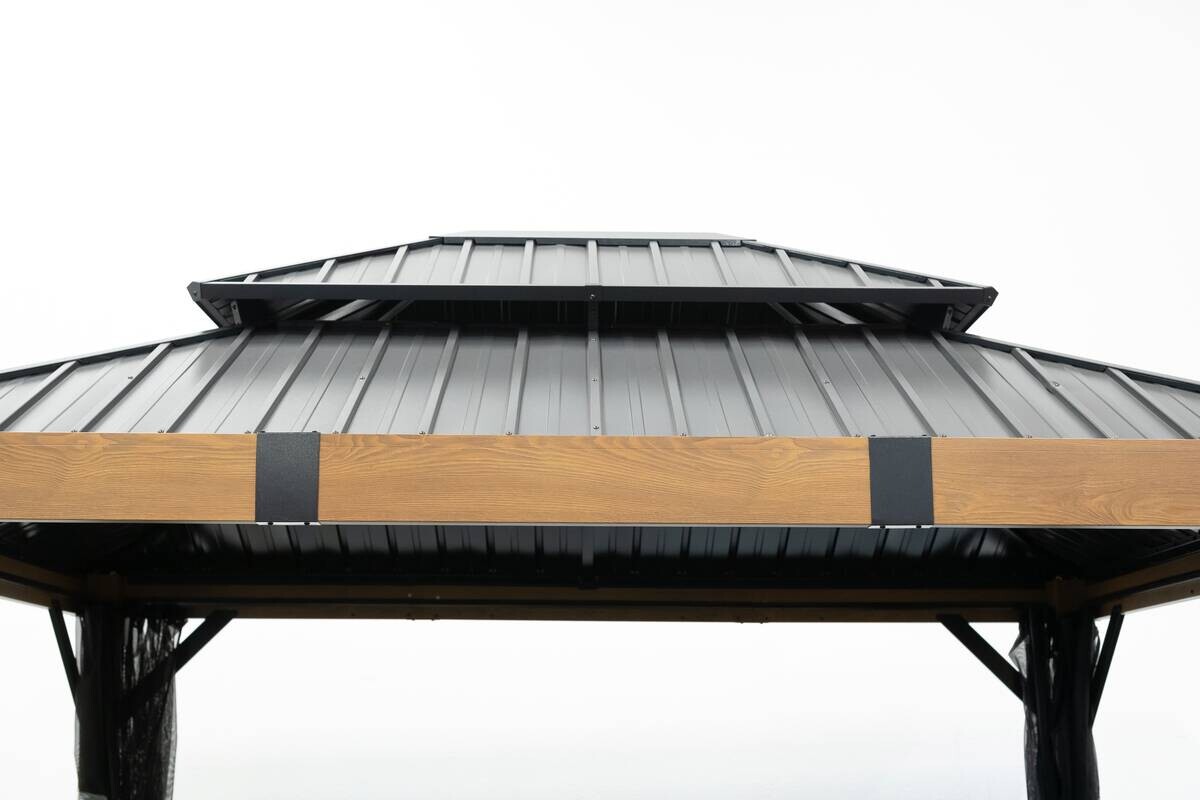 Sojag Pavillon Fontana braun Aluminium B/H/L: ca. 364,3x310x298 cm