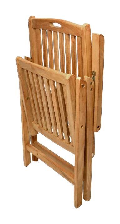 VCM Gartenstuhl 2er Set braun Teakholz B/H/T: ca. 56x110x75 cm