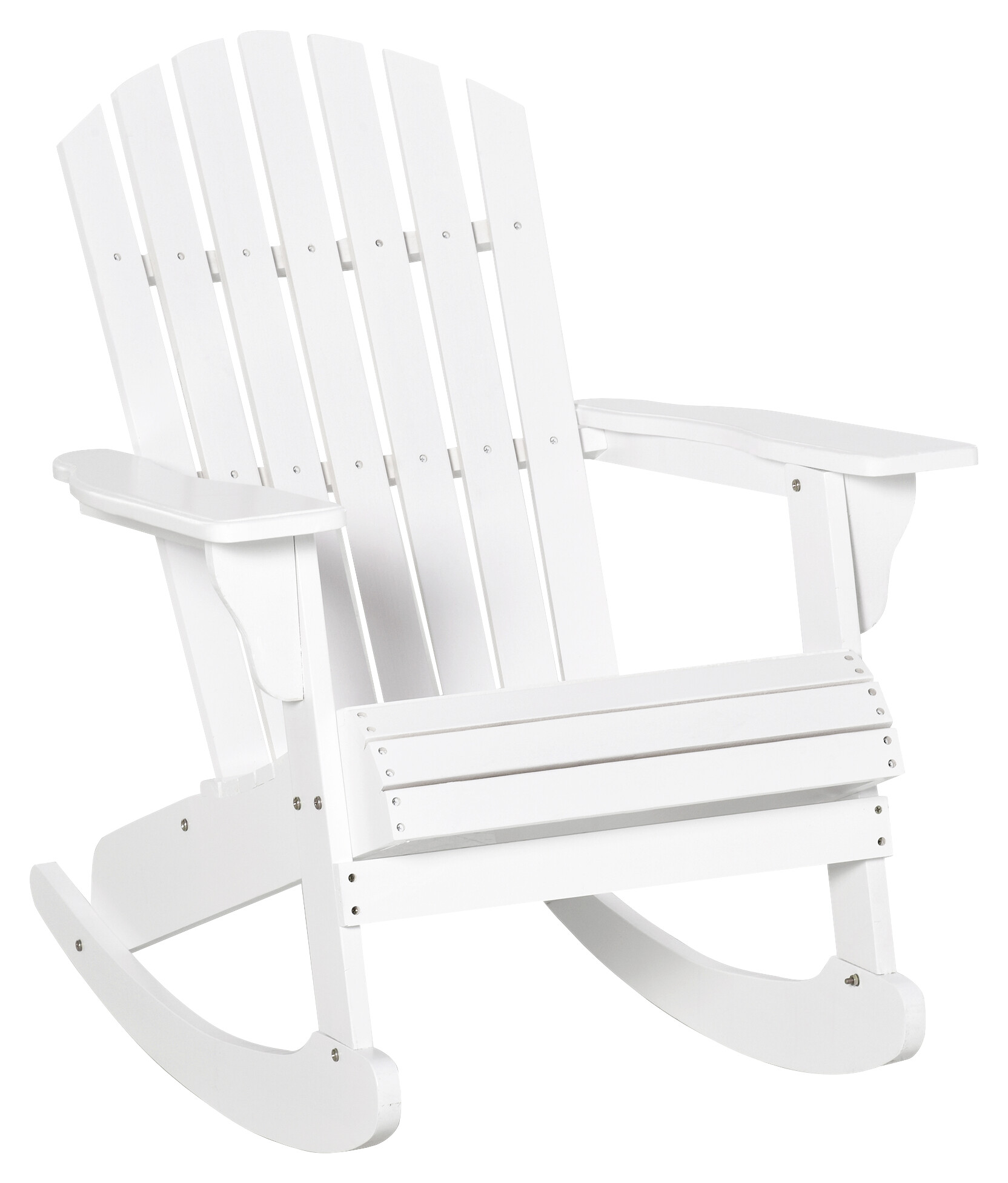 Outsunny Schaukelstuhl weiß Holz B/H/L: ca. 94x97x77 cm