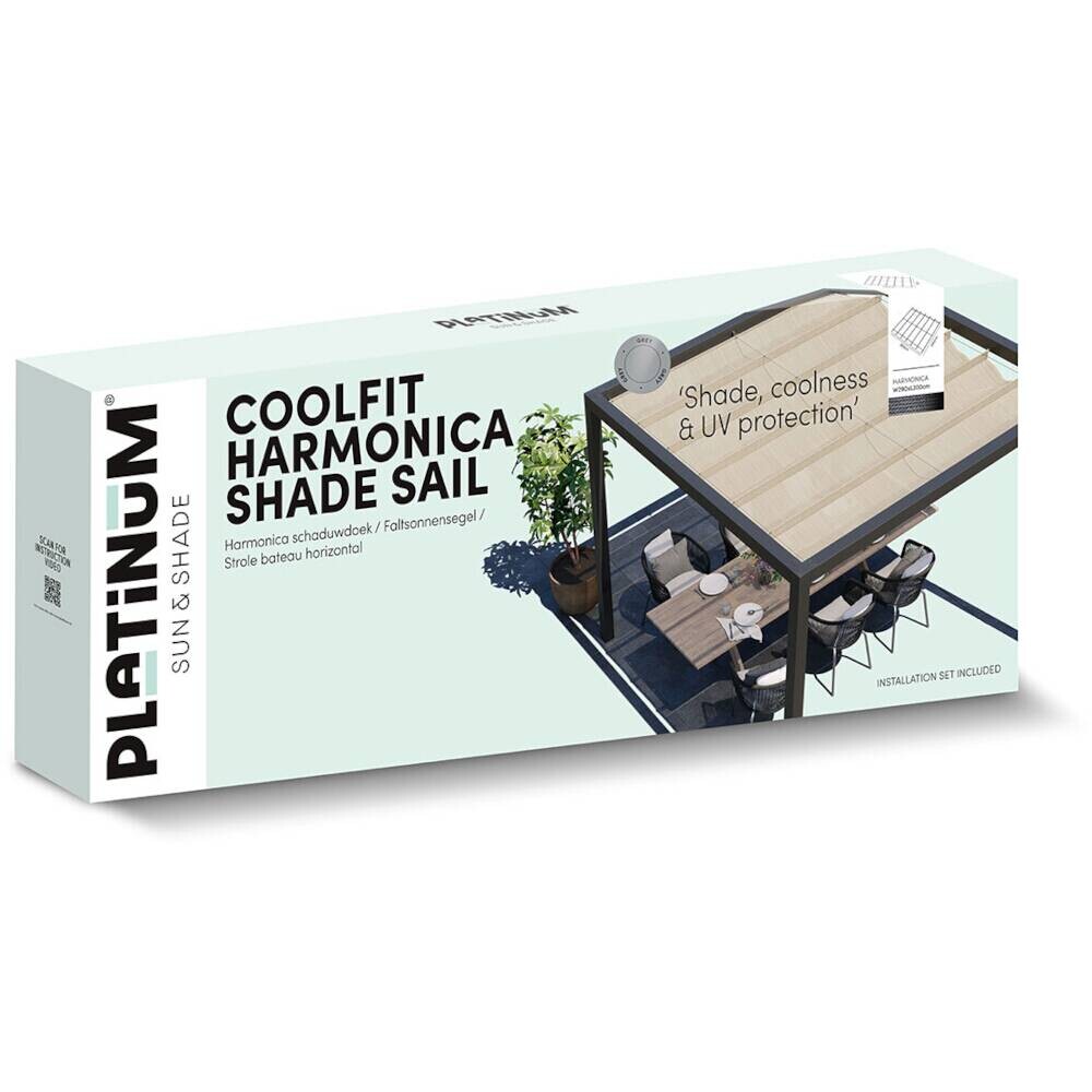 PLATINUM Faltsonnensegel Coolfit grau Polyethylen B/H/L: ca. 300x1x290 cm