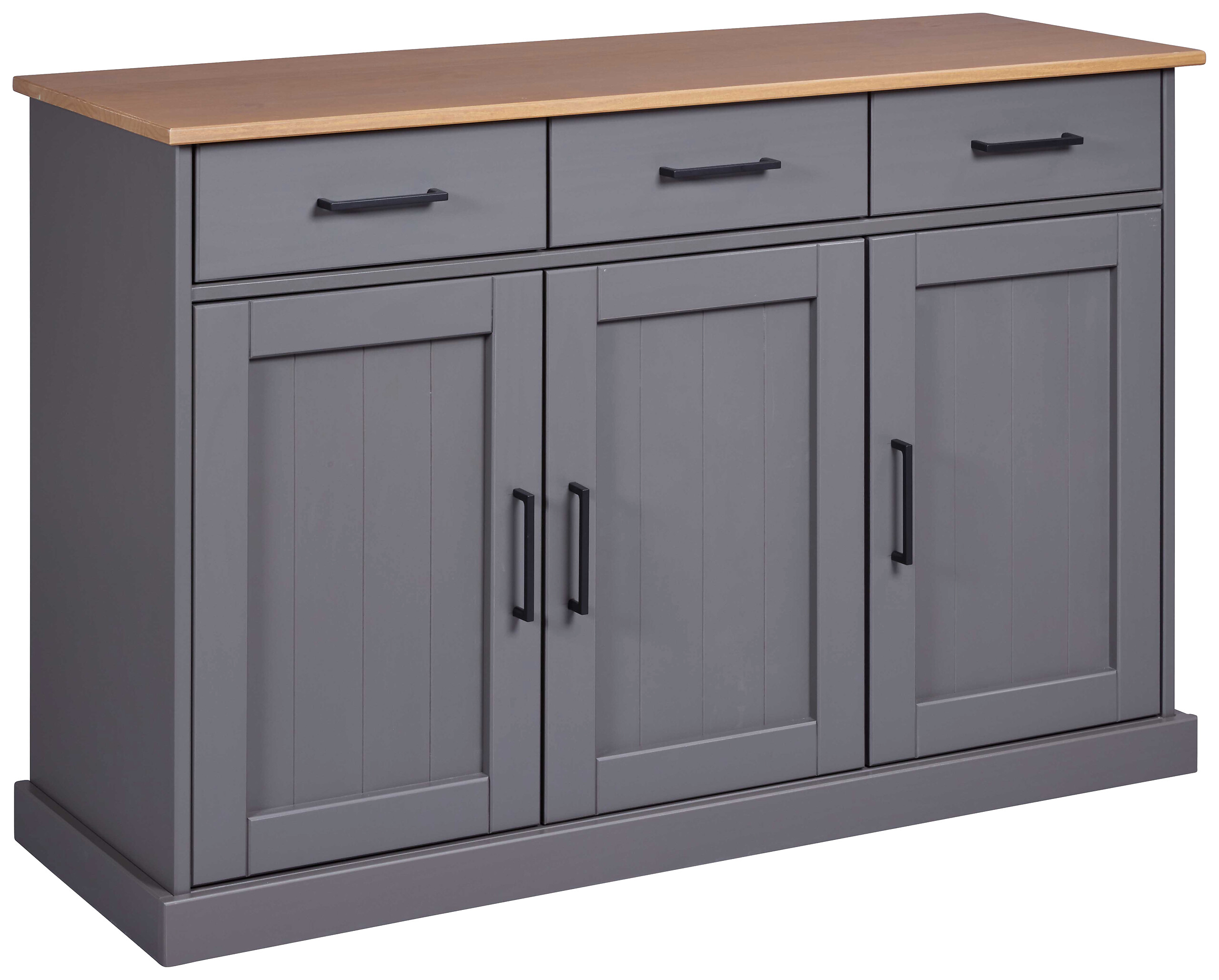 Kommode Forenzo grau lackiert B/H/L: ca. 45x86x131 cm