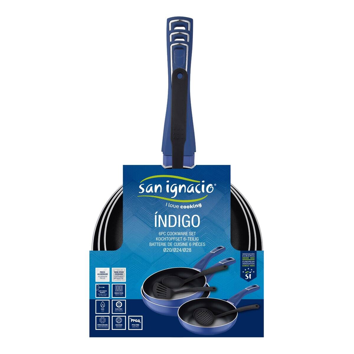 SAN IGNACIO Pfannen-Set LAND INDIGO blau Aluminium 6 tlg.