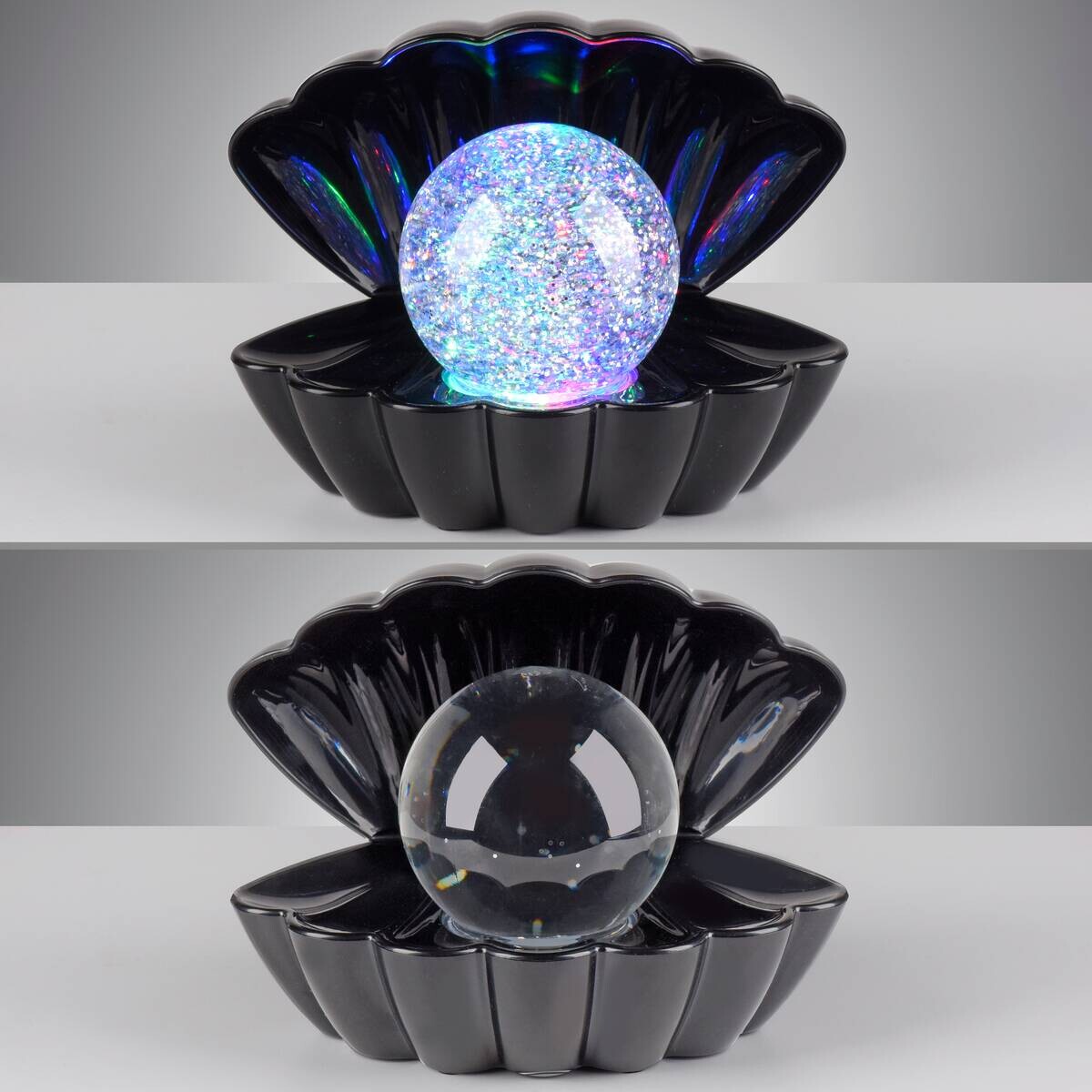 Just Light LED-Dekoleuchte Muschel schwarz Kunststoff B/H/D: ca. 18x13x14,8 cm