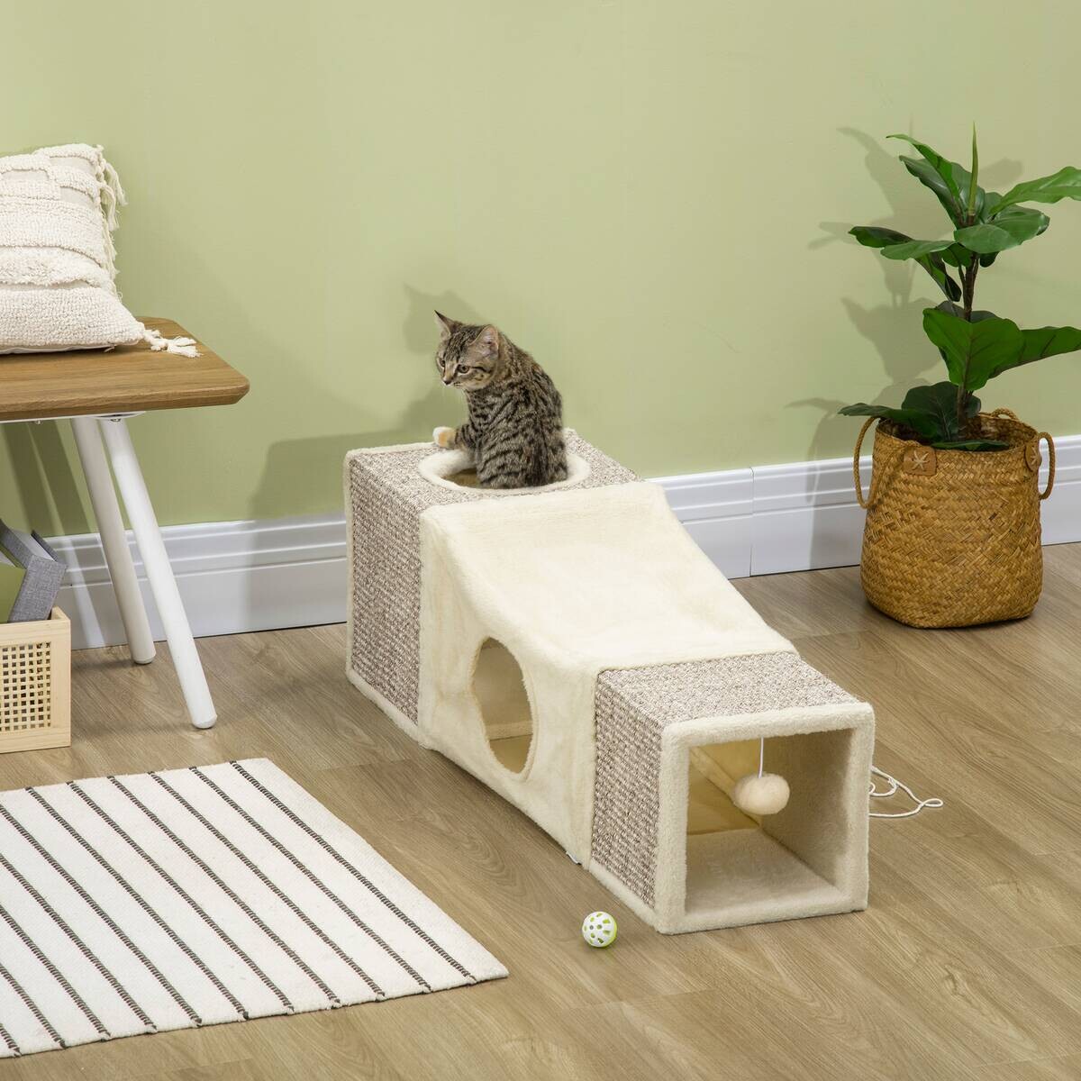 PawHut Katzen-Zubehör beige Spanplatte B/H/L: ca. 30x98x30 cm