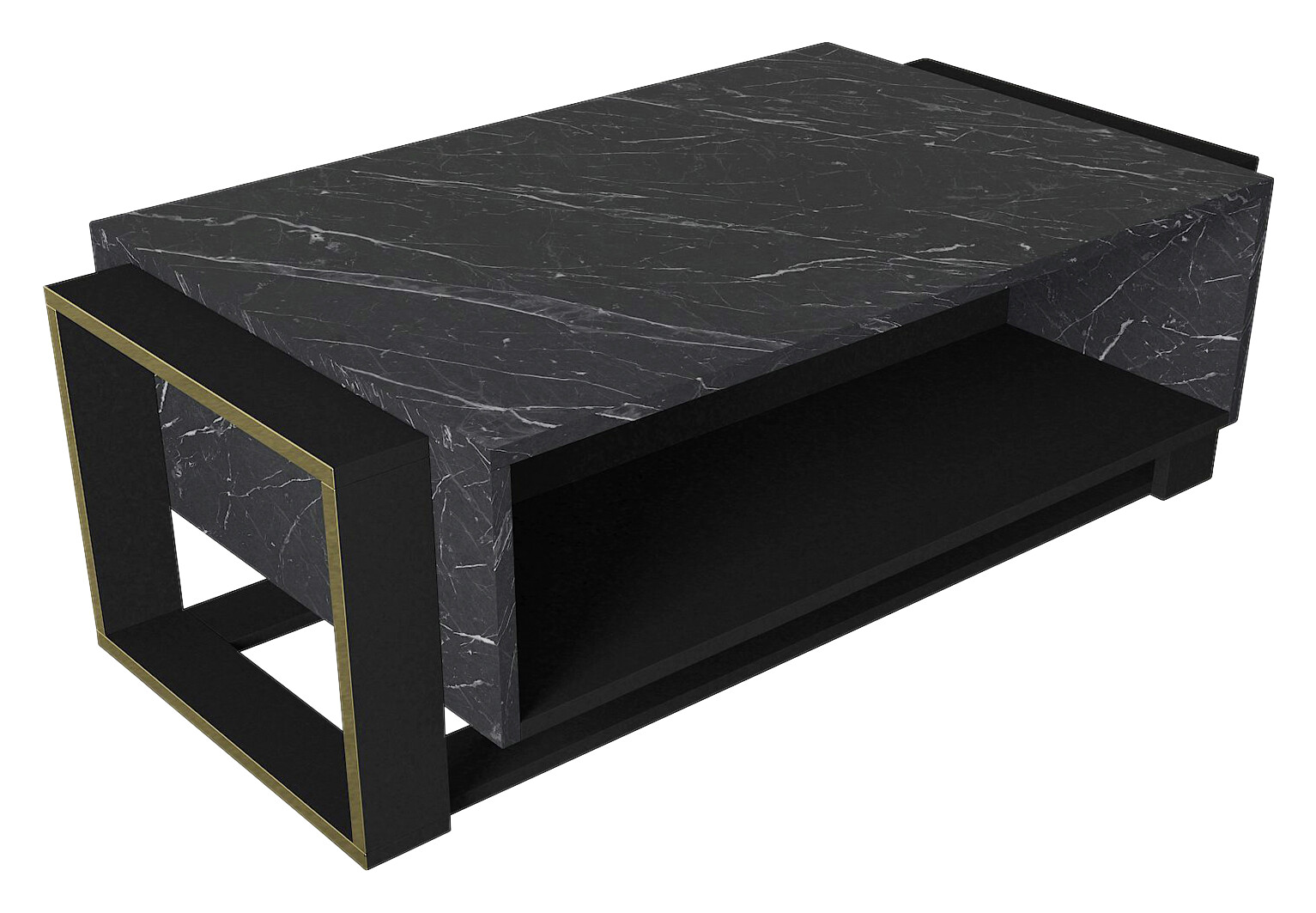 Couchtisch Rebab Rebab Braun Optik dunkelgrau Marmor Optik B/H/T: ca. 107x41x60 cm