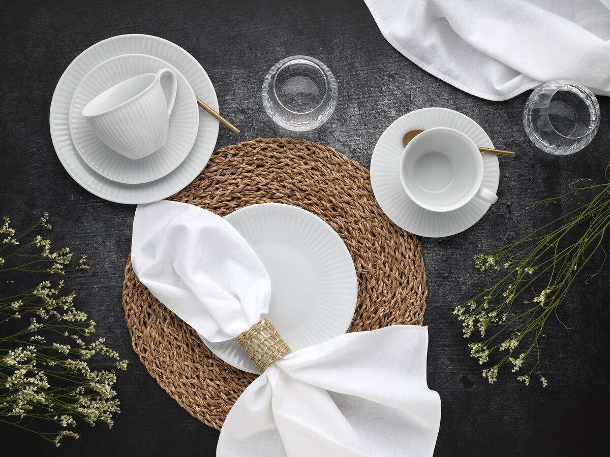 CreaTable Kaffeeservice Valencia weiß Porzellan 18 tlg.