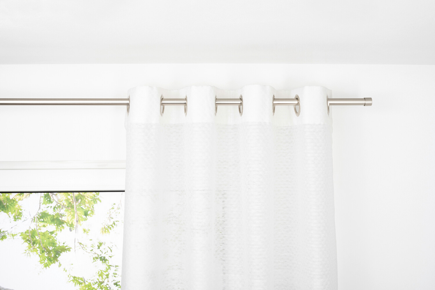 Ösenvorhang 2er Pack Dot weiß B/L: ca. 135x245 cm