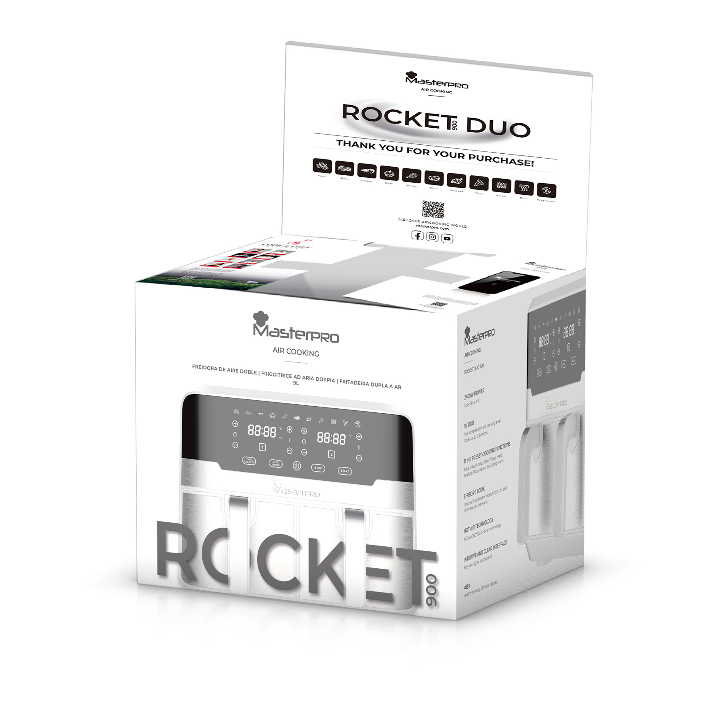 MASTERPRO Heißluftfritteuse ROCKET DUO 900